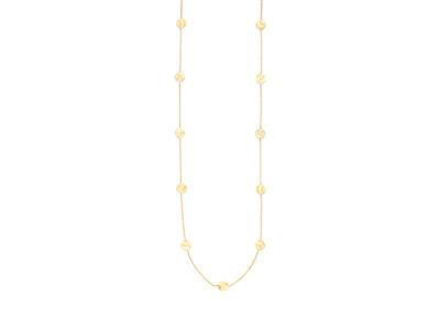 Collana 11 Pastiglie 7 Mm, 80 Cm, Oro Giallo 18 Carati