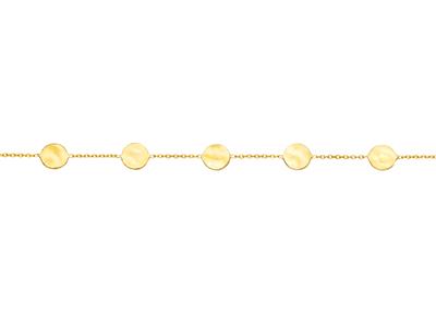 Bracciale 5 Pastiglie 7 Mm, 18 Cm, Oro Giallo 18 Carati