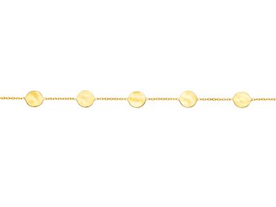 Bracciale 5 Pastiglie 7 Mm, 18 Cm, Oro Giallo 18 Carati