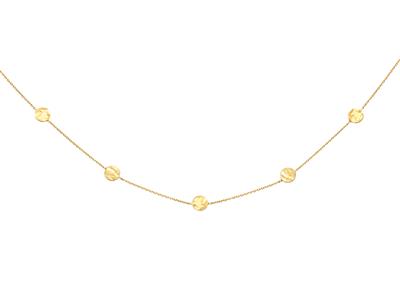 Collana 5 Pastiglie, 42 Cm, Oro Giallo 18 Carati