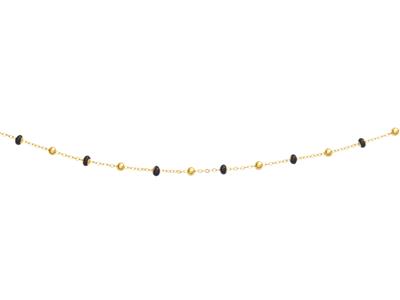 Collana Palline Nere, 42 Cm, Oro Giallo 18 Carati - Immagine Standard - 1