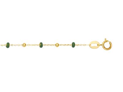 Bracciale Con Sfere Verdi, 17-18 Cm, Oro Giallo 18 Carati - Immagine Standard - 1