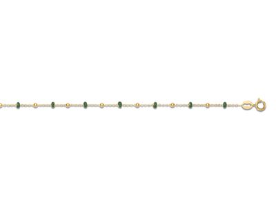 Bracciale Con Palline Verdi, 17 Cm,oro Giallo 18 Carati - Immagine Standard - 1