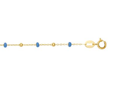 Bracciale Con Sfere Blu, 17-18 Cm, Oro Giallo 18 Carati