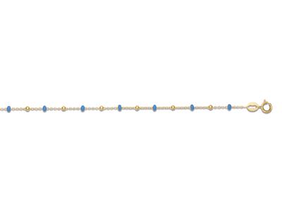Bracciale Sfere Blu, 17 Cm, Oro Giallo 18 Carati