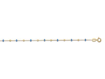 Bracciale Perle Blu, 17 Cm, Oro Giallo 18 Carati