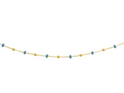 Collana Di Sfere Blu, 42 Cm, Oro Giallo 18 Carati