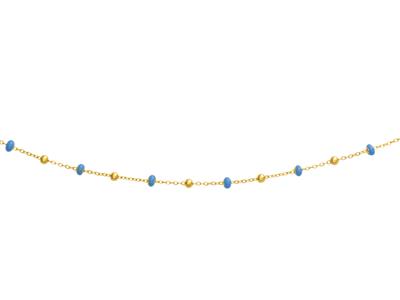 Collana-Di-Sfere-Blu,-42-Cm,-Oro---Gi...