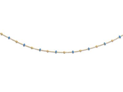 Collana-Di-Sfere-Blu,-45-Cm,-Oro---Gi...