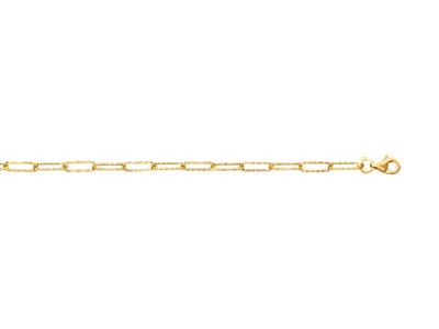 Bracciale, Maglia Rettangolare Martellata 3 Mm, 17,5 Cm, Oro Giallo 18 Ct.