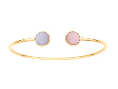 Bracciale Rigido A Tubo Cavo, Opalee Ametista, 58 X 48 Mm, Oro Giallo 18 Carati