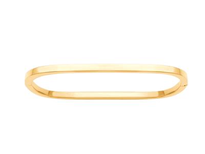 Bracciale Rigido A Tubo Quadrato Cavo 3 Mm, Forma Rettangolare 58 X 48mm, Oro Giallo 18 Carati