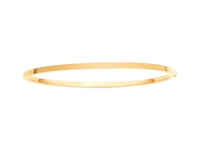 Bracciale Tubo Quadrato Cavo 2,50 Mm, Forma Ovale 58 X 48 Mm, Oro Giallo 18 Ct.