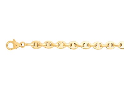 Bracciale Maglia Marina Piatta 6 Mm, 21 Cm, Oro Giallo 18 Carati