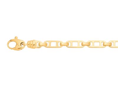 Bracciale Piatto A Doppia Barra 6,50 Mm, 21 Cm, Oro Giallo 18 Carati