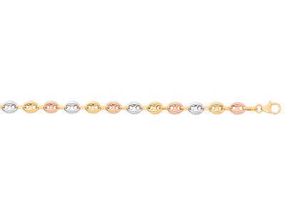 Collana A Maglia Cava Di Chicchi Dicaff} 4,70 Mm, 45 Cm, 3 Ori 18k - Immagine Standard - 2
