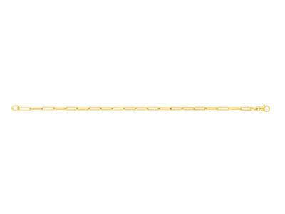 Bracciale Maglia Rettangolare 2,80 MM Massiccia, 18 Cm, Oro Giallo 18 Carati