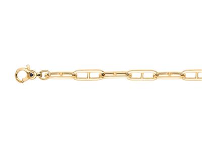 Bracciale A Maglie Cave Rectalge, Liscio 6,50 Mm, 19 Cm, Oro Giallo 18 Ct. - Immagine Standard - 1