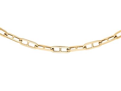 Collana, Rettangolo Cavo 6,50 Mm, 45 Cm, Oro Giallo 18 Ct.