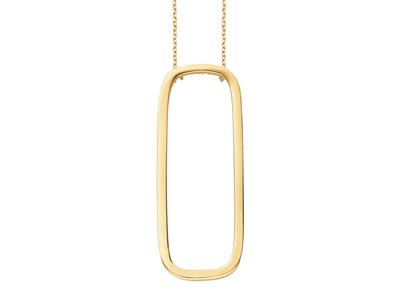 Collana A Catena E Rettangolo Traforato 4 X 1,40 Mm, Tubo Quadrato 2 Mm, 423 Cm, Oro Giallo 18 Ct.