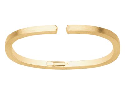 Bracciale Aperto Rettangolare, Tubo Quadrato Satinato/lucido 4 Mm, 57 X 45 Mm, Oro Giallo 18 Ct. - Immagine Standard - 1