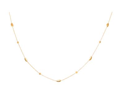 Sautoir Motivi Rotondi E Ovali Alternati 5 Mm, 80 Cm, Oro Giallo 750