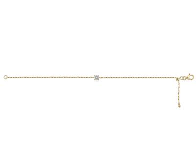Bracciale Solitario A Maglia For\at, Diamante Da 0,15 Ct, 17 Cm,oro Giallo 18 Kt - Immagine Standard - 4