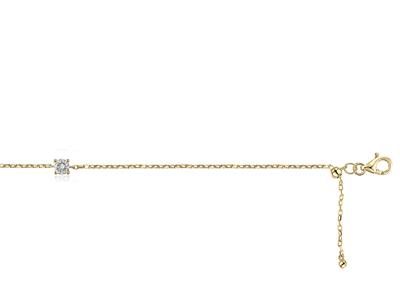 Braccialetto Solitario Maglia Forzatina, Diamante 0,20 Ct, 17 Cm, 18kt Oro Giallo - Immagine Standard - 3