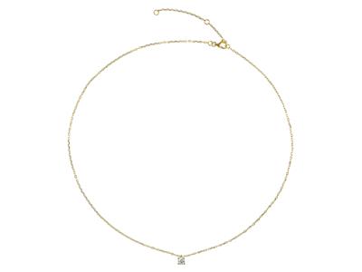Collana Solitario Con Maglie For\at, Diamante Da 0,15 Ct, 40-42-45 Cm,oro Giallo 18 Kt - Immagine Standard - 3