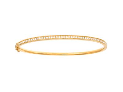 Bracciale Rigido Con Apertura 58 X 50 Mm, Diamanti Da 0,70 Ct, Oro Giallo 18 Carati
