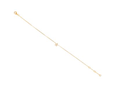 Bracciale A Catena A Stella, Diamanti Da 0,03 Ct, 16-17-18 Cm, Oro Giallo 18k