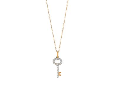 Bracciale Con Chiave Da 12 Mm, Diamanti Da 0,08 Ct, 40-42 Cm, Oro Giallo 18 Kt - Immagine Standard - 1