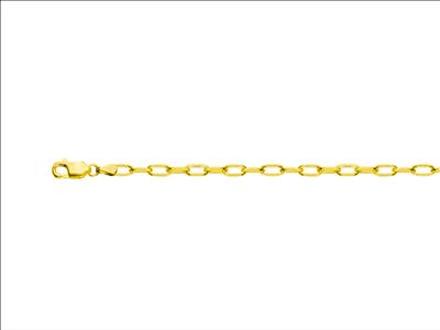 Collana Maglia Rettangolare Cava 2,95 Mm, 50 Cm, Oro Giallo 18 Kt