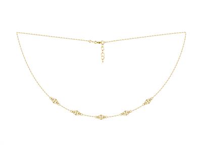 Collana Motivi Losanghe Filigranate, 423 Cm, Oro Giallo 750