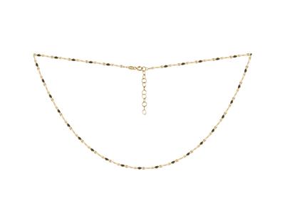Collana A Palline In Smalto Nero Sucatena, 42+3 Cm, Oro Giallo 18 Car Ati Llo 18k - Immagine Standard - 2