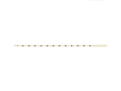 Bracciale A Sfere In Smalto Nero Sucatena, 173 Cm, Oro Giallo 18 Car Ati Llo 18k