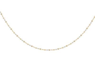 Collana A Palline In Smalto Bianco Su Catena, 423 Cm, Oro Giallo 18 Carati