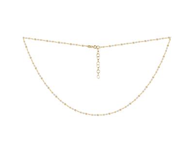Collana A Palline In Smalto Bianco Su Catena, 42+3 Cm, Oro Giallo 18 Carati - Immagine Standard - 2