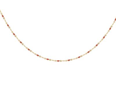 Collana A Sfere In Smalto Rosso Su Catena, 423 Cm, Oro Giallo 18 Carati