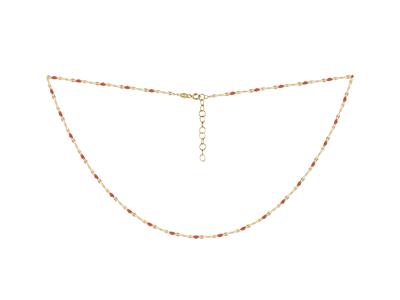 Collana A Sfere In Smalto Rosso Su Catena, 42+3 Cm, Oro Giallo 18 Carati - Immagine Standard - 2