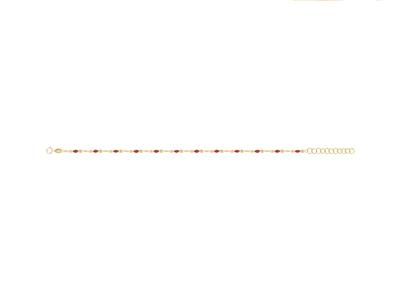 Bracciale A Sfere In Smalto Rosso Su Catena, 173 Cm, Oro Giallo 18 Carati