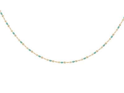 Collana A Sfere In Smalto Turchese Su Catena, 423 Cm, Oro Giallo 18 Carati