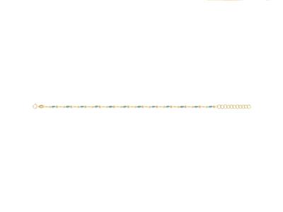 Bracciale A Sfere In Smalto Turchese Su Catena, 173 Cm, Oro Giallo 18carati