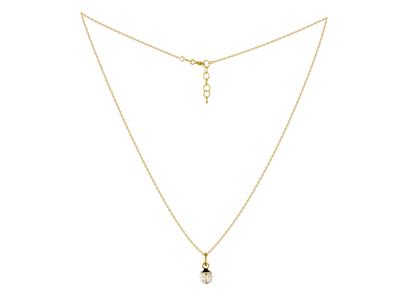 Collana Coccinella 5 Mm, Smalto Bianco E Ossidi Di Zirconio, 36-38 Cm, Oro Giallo 18k - Immagine Standard - 2