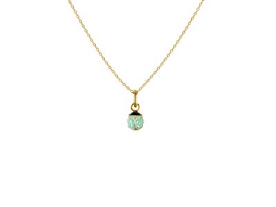 Collana Coccinella, 5 Mm, Smalto Turchese E Ossidi Di Zirconio, 36-38 Cm, Oro Giallo 18kvlfra276