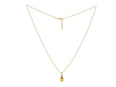 Collana Coccinella 5 Mm, Smalto Giallo E Ossidi Di Zirconio, 36-38 Cm, Oro Giallo 18k - Immagine Standard - 2