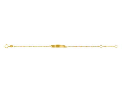 Identit Bimbo Maglia Gourmette Alternata Incisa 13, Placca Ovale, 12-14 Cm, Oro Giallo 750