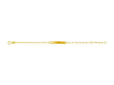Identit Bimbo Maglia Ovale, Placcarettangolare Bordi Diamantati, 12- 14 Cm, Oro Giallo 750