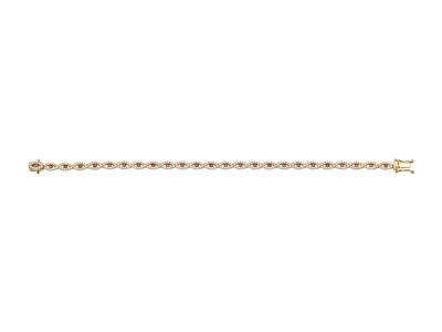 Bracciale Riviera A Motivi Ovali 4,30 Mm, Diamanti 1,45 Carati E Rubino 0,98 Carati, Oro Giallo 18 Carati
