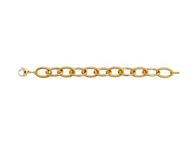 Bracciale A Maglia Ovale Alternata Liscia E Pungente 24 X 14,70 Mm, 21 Cm, 18kt Oro Giallo